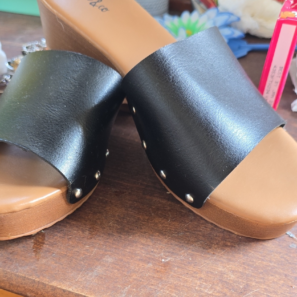 Style & Co Black Mules with Studded Detail